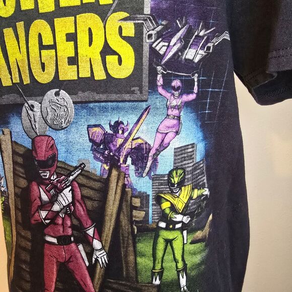 Adult Mighty Morphin Power Rangers Black T-shirt medium - Picture 3 of 8